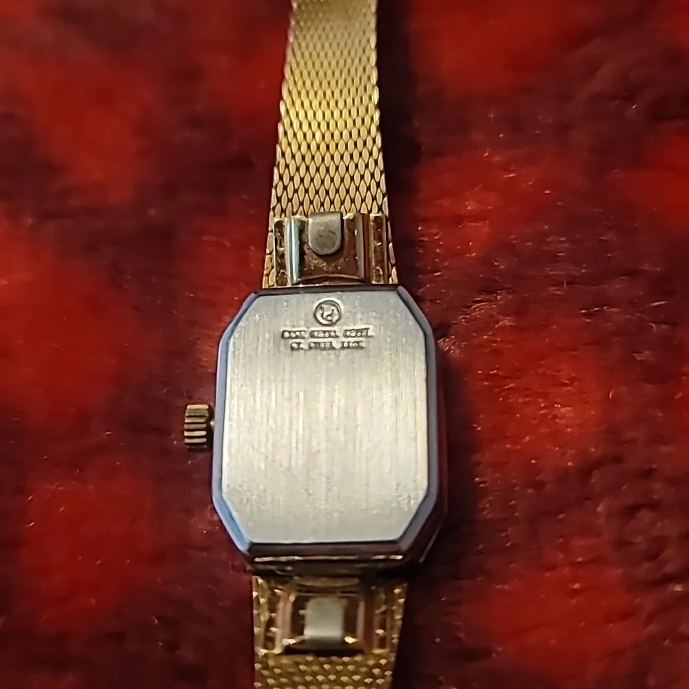 Vintage Helbros Diamond Accent Cocktail Watch SuperQuartz Adjustable Stripe Band
